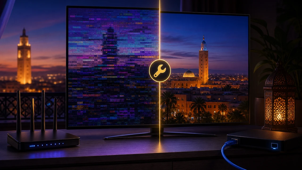 Téléviseur et réseau Wi-Fi optimisés pour un flux IPTV sans buffering au Maroc